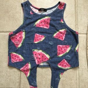 SHEIN watermelon crop top